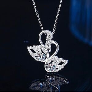 Sterling Swan Love Necklace